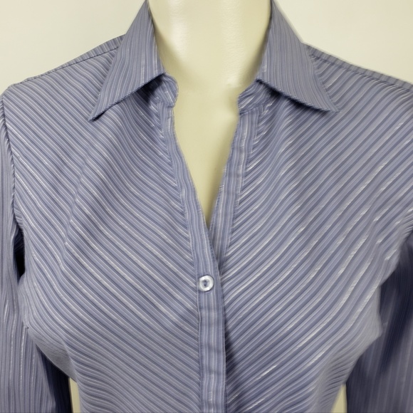 Fashion Bug Top size Small Purple Stripe - Picture 2 of 6